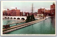 Rochester New York~Where Erie Canal Crosses Genesee River~Bridge~1920s PC picture