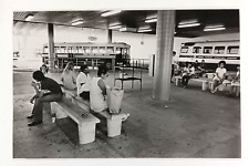 1970 Coral Gables Florida Bus Station Waiting Area Buses People VTG Press Photo picture
