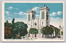 San Antonio Texas TX San Fernando Cathedral Vintage Postcard picture