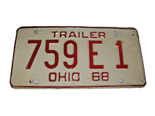 VINT  1968 OHIO  TRAILER  MEDAL License Plate , # 759-E1 picture