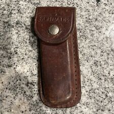 Schrade Brown Leather Belt Pouch Sheath For Folding Knife Up To 5