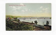 Vintage Postcard **MISSOURI RIVER BRIDGE * TRAINS * ATCHISON * KANSAS * KS picture