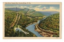 Postcard New River Canyon Near Gauley Bridge West Virginia c1948 picture