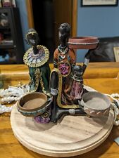 Ethnic African Family Statuette Candle Holder picture