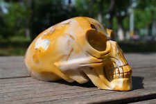 2.42lb Natural Mookite Jasper Quartz Hand Carved Alien Skull Reiki Crystal Decor picture