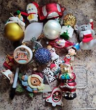 Lot of 24 vintage Christmas ornaments variety Beaded Glass kitschy Snowman Elf  picture