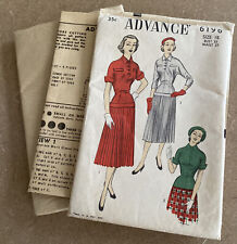 Skirt & Jacket Pattern Early 1950's Fashion~Advance 6196 ~Size 9-17 ~Uncut (WB8) picture