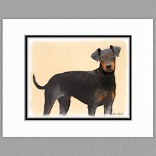 Manchester Terrier Toy Standard Dog Original Art Print 8x10 Matted to 11x14 picture