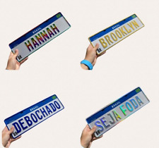 3 PIECES * Exclusive Personalized ALUMINUM - Brazil License Plate - YOUR TEXT picture