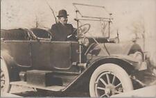 RPPC Postcard Man Driving Antique Car 1915 picture