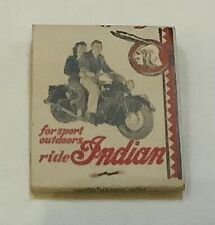 Vintage Old Indian Motorcycle Matchbook Full Unstruck Minty Rare picture