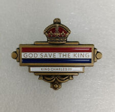 GOD SAVE THE KING - KING CHARLES III ENAMEL BADGE BRITISH COMMONWEALTH picture