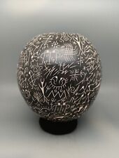 Mata Ortiz Pottery By Gloria Hernandez  Black Petroglyphs 6.5