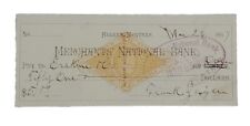 1887 Bank Check: Merchants National Bank, Helena, MT - Erskine & Co picture