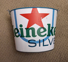 Heineken Silver Beer Metal Pail Ice Bucket With Handle - Drink chilling bucket picture