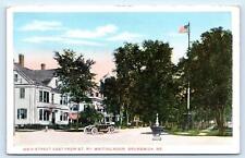 BRUNSWICK, ME Maine ~MAIN STREET SCENE From Railway Waiting Room c1910s Postcard picture