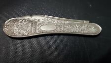 19TH C STERLING  SILVER OR COIN SILVER POCKET KNIFE VERY ORNATE picture