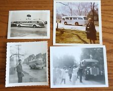 4 Vintage Bus Photos - 1930s 1950s 1960s Flxible Clipper Etc Travel Snapshots picture