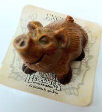 Vintage HAMBONE PIG Itty Bitty Beasties of the Kingdom Miniature Figurine Signed picture