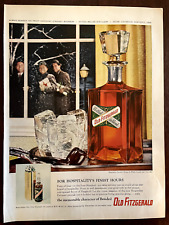 1958 OLD FITZGERALD Whiskey Vintage Print Ad Christmas Holiday Bottle Decanter picture