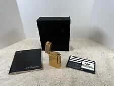 2014 S.T. Dupont Feuerzeug Ligne 2 Malletier Gold Finish Lighter with Box & Card picture
