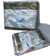 Vintage Springmaid Wondercal Non Iron Percale Double Fitted Sheet + Pillow Cases picture