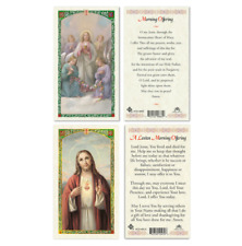Laminated Daily AND Lenten Morning Offering Holy Prayer Card Set Catholic picture