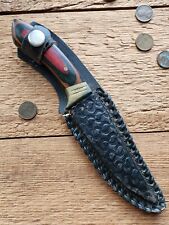 Vtg FS / Unmarked / Stainless Steel / Knife w/ Leather Sheath / Pakistan picture