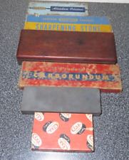 Vintage Antique Sharpening Stone Hone Lot Case Norton & More picture