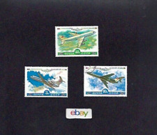 AEROFLOT RUSSIAN AIRLINES (3) YAK 42-TU-154-IL-86 USSR RUSSIAN STAMPS 1970'S picture