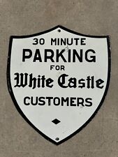 Vintage White Castle Porcelain Parking Lot Sign ￼ picture