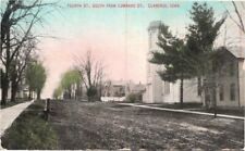 Clarence Iowa~4th Street Homes South From Lombard St Church and Homes 1910s picture