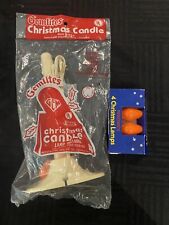 Vintage gemlites Christmas candle 6ft cord  with a set of four orange bulbs  NOS picture