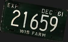 Vintage 1961 WISCONSIN License Plate AMERICA'S DAIRYLAND Man cave Craft birthday picture