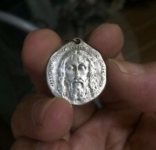 Vintage Shroud Of Turin Lord Jesus Christ Holy Face Medal  ** Rare ** 22mm** picture