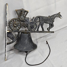 Vintage Cast Iron Horse & Buggy Dinner Bell 14 1/2