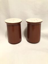 Vintage Retro Brown Ceramic Salt and Pepper Shakers from Japan with Stoppers picture