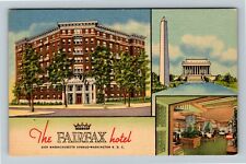 DC-Washington Advertising Fairfax Hotel, Lincoln Memorial Vintage Postcard picture