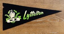 Vintage Lyttelton New Zealand 18 Inch Felt Pennant w/ Colorful Graphics Early picture