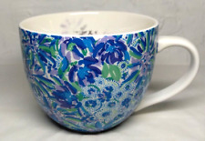 Lilly Pulitzer Mug Blue White Green Purple design Coffee/Tea Cup 12 Oz Tiger XX picture