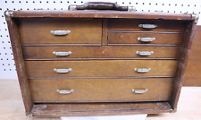Nice Vintage Antique Six Drawer Solid Birch Union Machinist Tool Box Chest - D17 picture