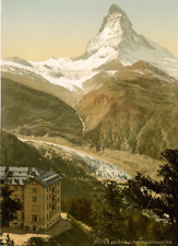 Valais. Valais Alps. Riffelalp and the Matterhorn Mountain. Vintage Photochromie PZ, picture