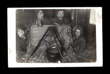 Early 1900's RPPC Holloween Post Card,4 Men In Costumes, Witches Brew picture