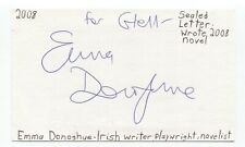 Emma Donoghue Signed 3x5 Index Card Autographed Signature Author Writer picture