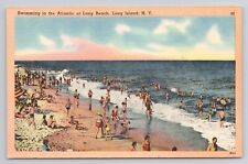 Postcard Swimming In The Atlantic At Long Beach Long Island New York picture