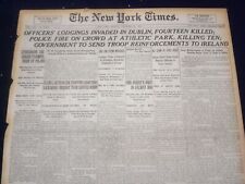 1920 NOVEMBER 22 NEW YORK TIMES - FOURTEEN KILLED IN DUBLIN - NT 8464 picture