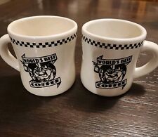 Two Vintage 1993 Tasmanian Devil Taz Worlds Best Coffee Diner Mug Acme New picture