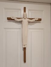 Vintage MCM Mid Century Modern Modernist Catholic Church Crucifix Wall Cross 28