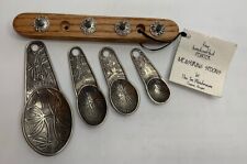 Original Crosby & Taylor Pewter Measuring Spoons Bamboo Pattern Tin Woodsman Set picture