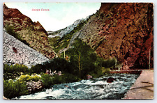 Original Old Vintage Outdoor Postcard Ogden Canon River Mountains Ogden Utah picture